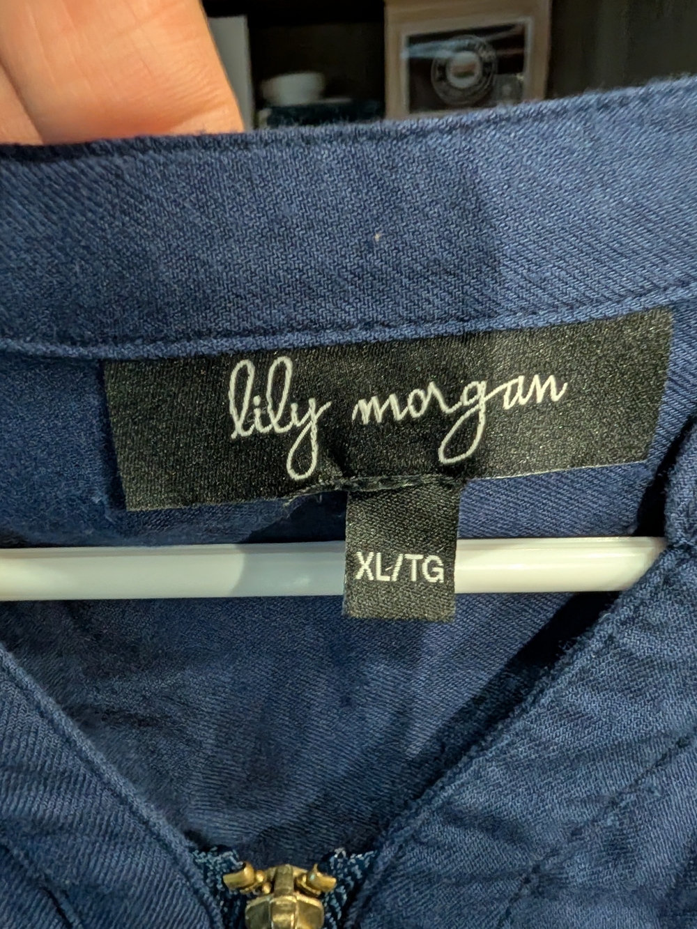 Blue Utility Drawstring Jacket by Lily Morgan - Picture 2 of 2